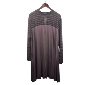 Pink Clove Womens Brown Long Sleeve‎ Mesh Accent Mock Neck Dress XL
